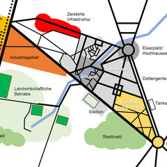 Ortskampfanlage Schnöggersburg (Skizze). (Grafik: RedTD/Gerold Keusch nach Bundeswehr)