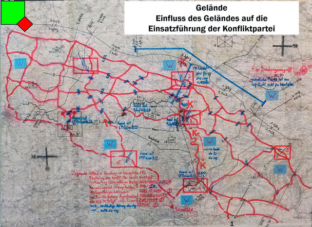 Der Einfluss des Geländes auf die Einsatzführung der Konfliktparteien - Beurteilung EUZ. (Foto: Bundesheer/Christian Schorn)
