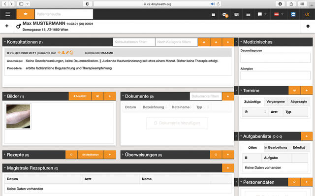 Screenshot der elektronischen Patientenakte. (Foto: Bundesheer/Romina Nemecek)