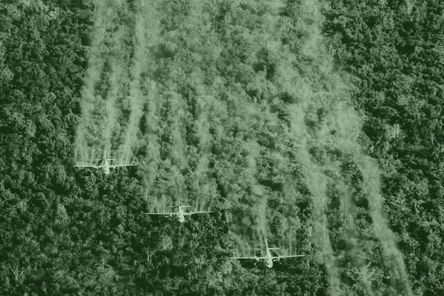 Aussprühen von Herbizid im Vietnamkrieg 1965. (Foto: U.S. Air Force; gemeinfrei)