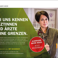 Für bundesweite Image- und Personalwerbemaßnahmen wurde 2016 zusätzlich zum erlassenen Bundesheer-CD 2014 ein spezifisches Design etabliert, das zum einen die Leistungsvielfalt des Heeres darstellen und zum anderen das positive Image des Heeres in der Bevölkerung verstärken sollte, um damit potenziellen Nachwuchs anzusprechen. (Foto: Bundesheer)